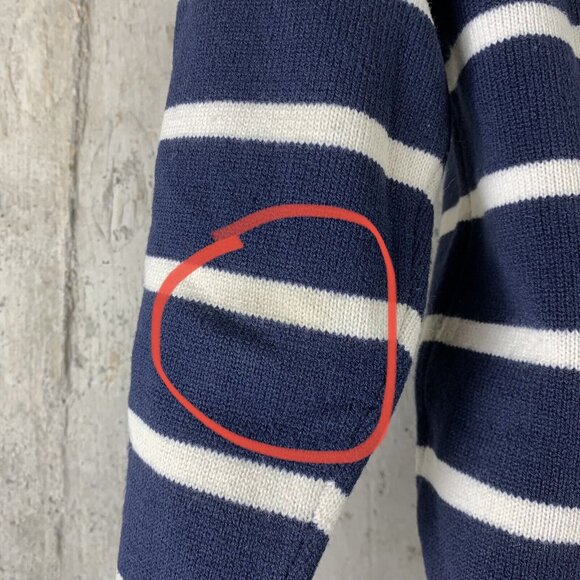 Christian Dior Sz Small Sweater Striped Blue White Long Sleeved Lambswool Blend - Picture 5 of 5